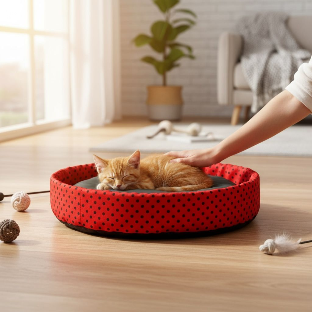 Cama Caminha Pet para Cachorro ou Gato Médio 50cm x 50cm Lavável Redonda