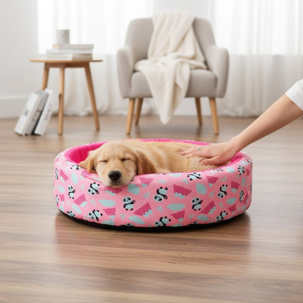 Cama Caminha Pet para Cachorro ou Gato Médio 50cm x 50cm Lavável Redonda