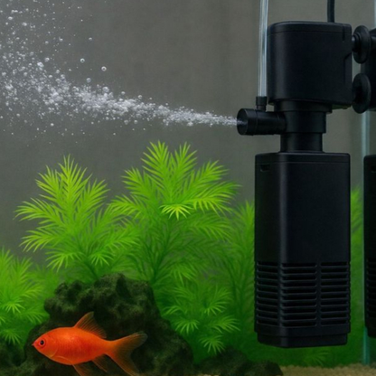 Filtro Interno Submerso Com Bomba Aerador De Oxigenio 400L/H Aquaverso Para Aquários Até 40L