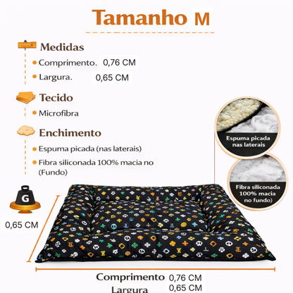 Cama Colchonete para pet Cachorro Gato Média 76 x 65 cm