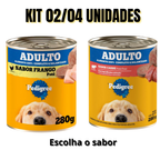 PEDIGREE LATA PATÊ SABORES CARNE E FRANGO 280 GR KIT 02/04 UND OU MIX