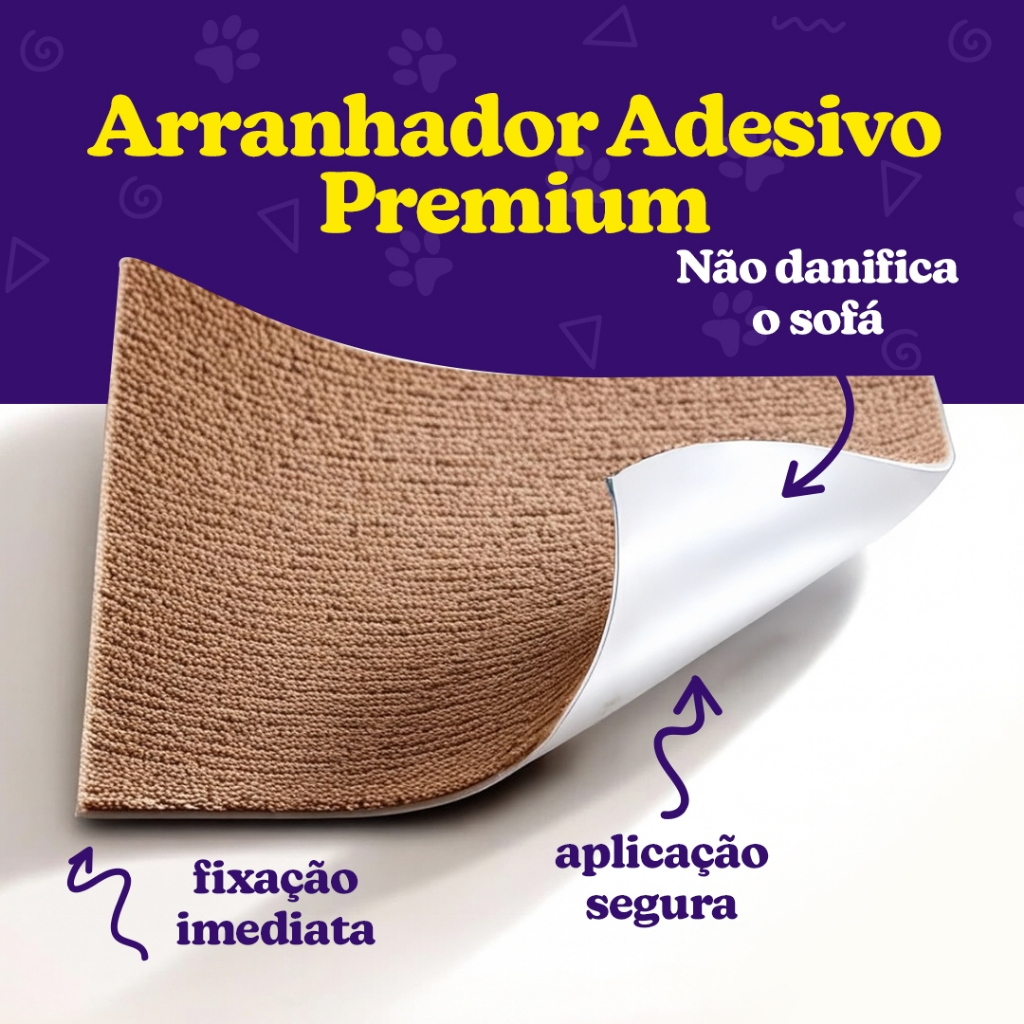 Arranhador Adesivo para Gatos Premium Protetor de Sofá e Cama Box - Carpete de Alta Qualidade