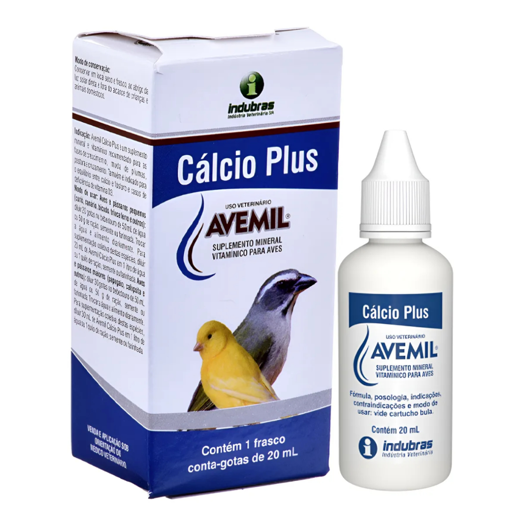 vitaminas suplemento aves passaros avemil reprodução calcio mineral penas ferro 20 ml plumas muda