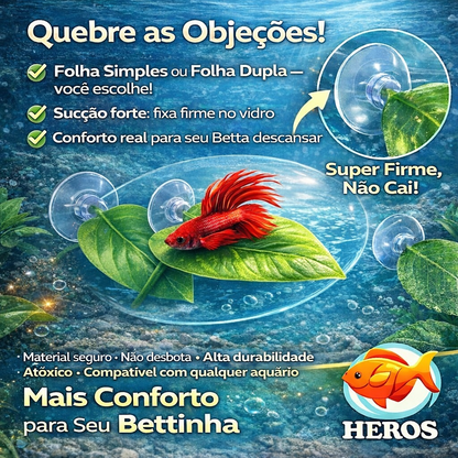 Folha de Descanso para Peixe Betta – Antiestresse, Atóxica, Conforto e Bem-Estar no Aquário