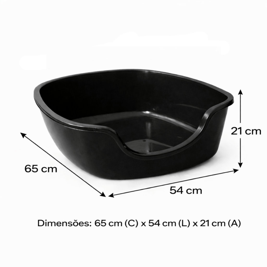 Caixa de Areia Gato Grande 65x54x21 Bandeija Gigante Jumbo Higienico Sanitario Toalete