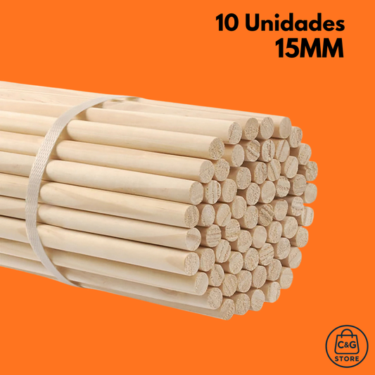 Kit 10 Poleiros 15MM Vareta Bastão Cabo Cavilha De Madeira Para Aves Artesanato Banner Bandeiras