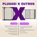 Portão Pet Grade Para Cães Crianças Proteção para Bebês Acompanha Extensor 75c-85Cm e 85-95cm