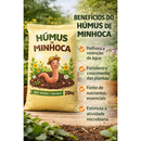 Húmus de Minhoca 2 Kg, 5Kg, 10Kg, 20Kg para Flores, Vasos, Hortas, Paisagismo e Jardinagem