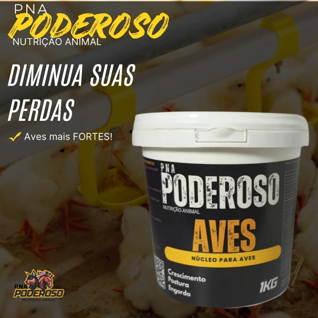 Poderoso Aves Núcleo Mineral Vitamínico P Todas As Fases 1kg
