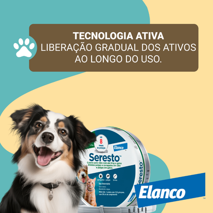 Coleira Seresto Antipulgas Para Cães E Gatos Até 8kg