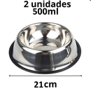 Kit Comedouro Pet Inox Comedouro Bebedouro Cachorro Gato Pet Pote Ração Vasilha Cachorro Gato Antiderrapante
