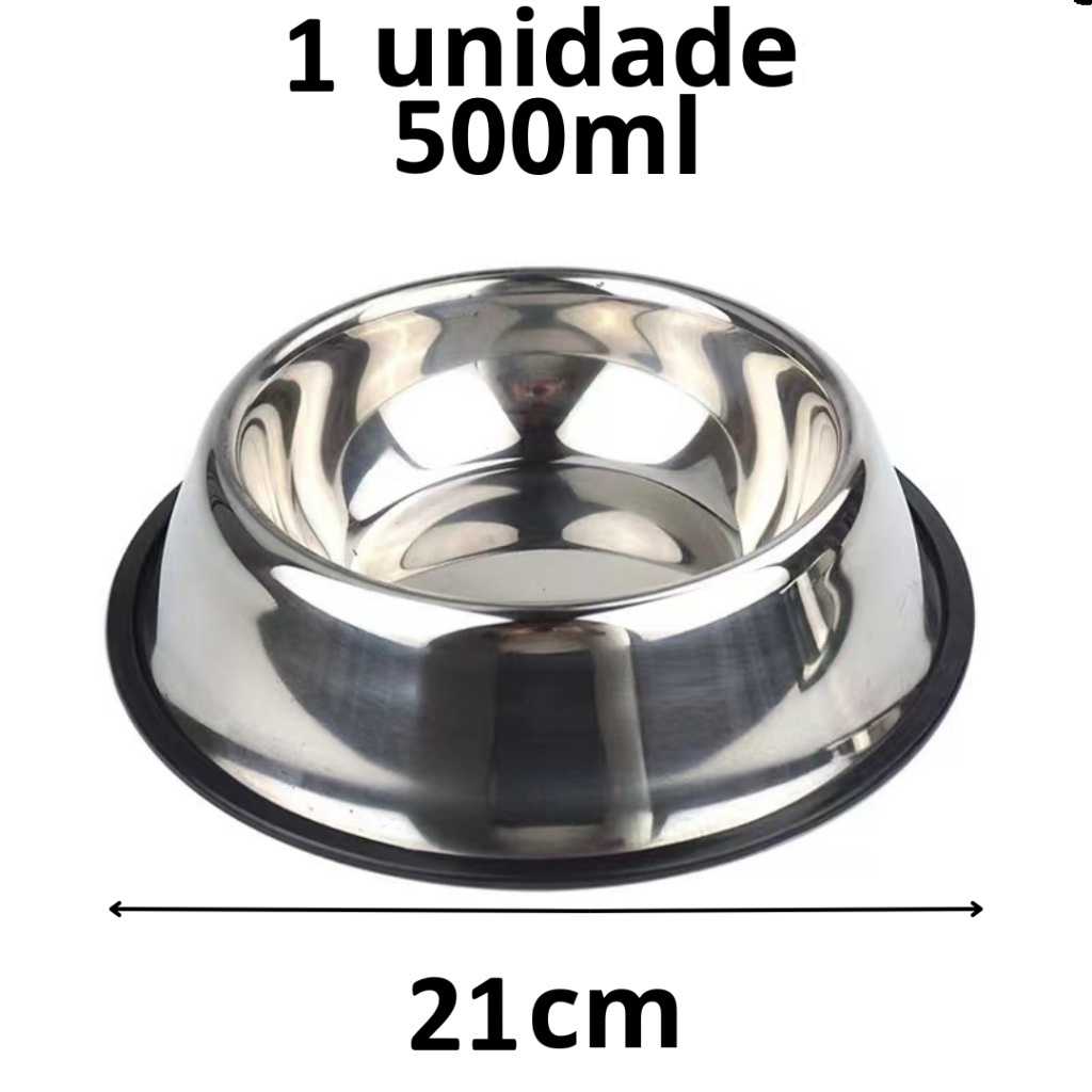 Kit Comedouro Pet Inox Comedouro Bebedouro Cachorro Gato Pet Pote Ração Vasilha Cachorro Gato Antiderrapante