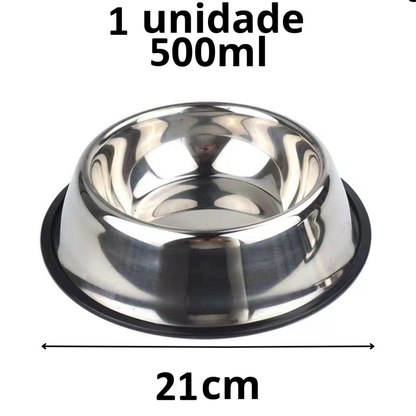 Kit Comedouro Pet Inox Comedouro Bebedouro Cachorro Gato Pet Pote Ração Vasilha Cachorro Gato Antiderrapante