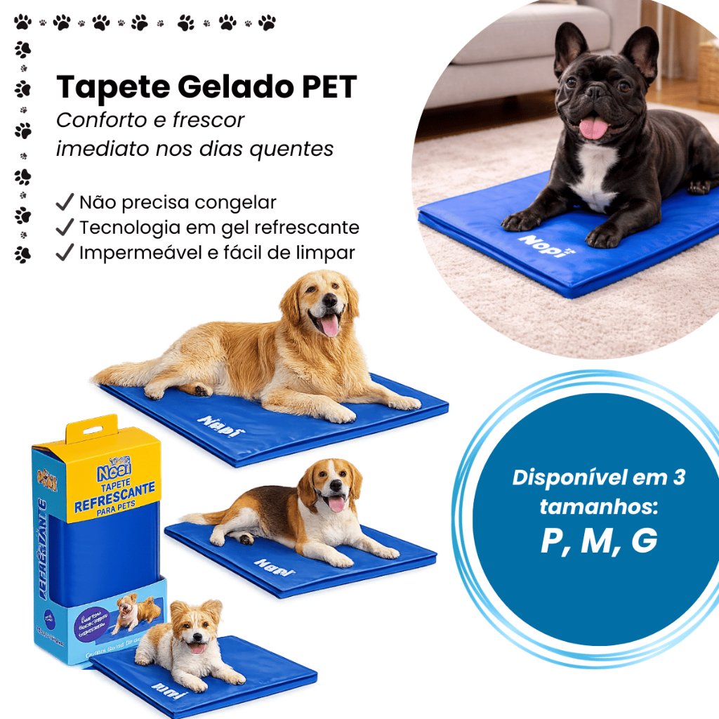 Tapete Gelado Refrescante Colchonete Térmico Cama Cachorro Gato Pet Animal Alta Resistência Lavável Antiderrapante