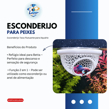 Esconderijo Flutuante para Peixes Betta Toca para Aquário Cama Folha Descanso Aquarismo Decoração