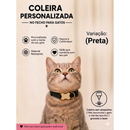 Coleira Gato com Nome e Telefone Gravado a Laser sem Plaquinha Ajustável Segura e Confortável