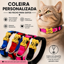 Coleira Gato com Nome e Telefone Gravado a Laser sem Plaquinha Ajustável Segura e Confortável