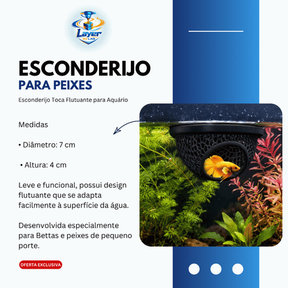 Esconderijo Flutuante para Peixes Betta Toca para Aquário Cama Folha Descanso Aquarismo Decoração