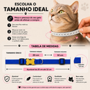 Coleira Gato com Nome e Telefone Gravado a Laser sem Plaquinha Ajustável Segura e Confortável