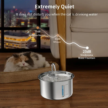 Aço Inoxidável Fonte para Gatos com Filtro 3L Dispensador de água para Cães Bebedouro Gato Automático Super Silencioso
