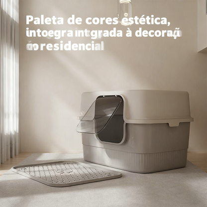 MIW Caixa de Areia para Gatos Extra Grande Anti Espalhamento Modo Duplo Desmontável Ideal para Gatos Grandes