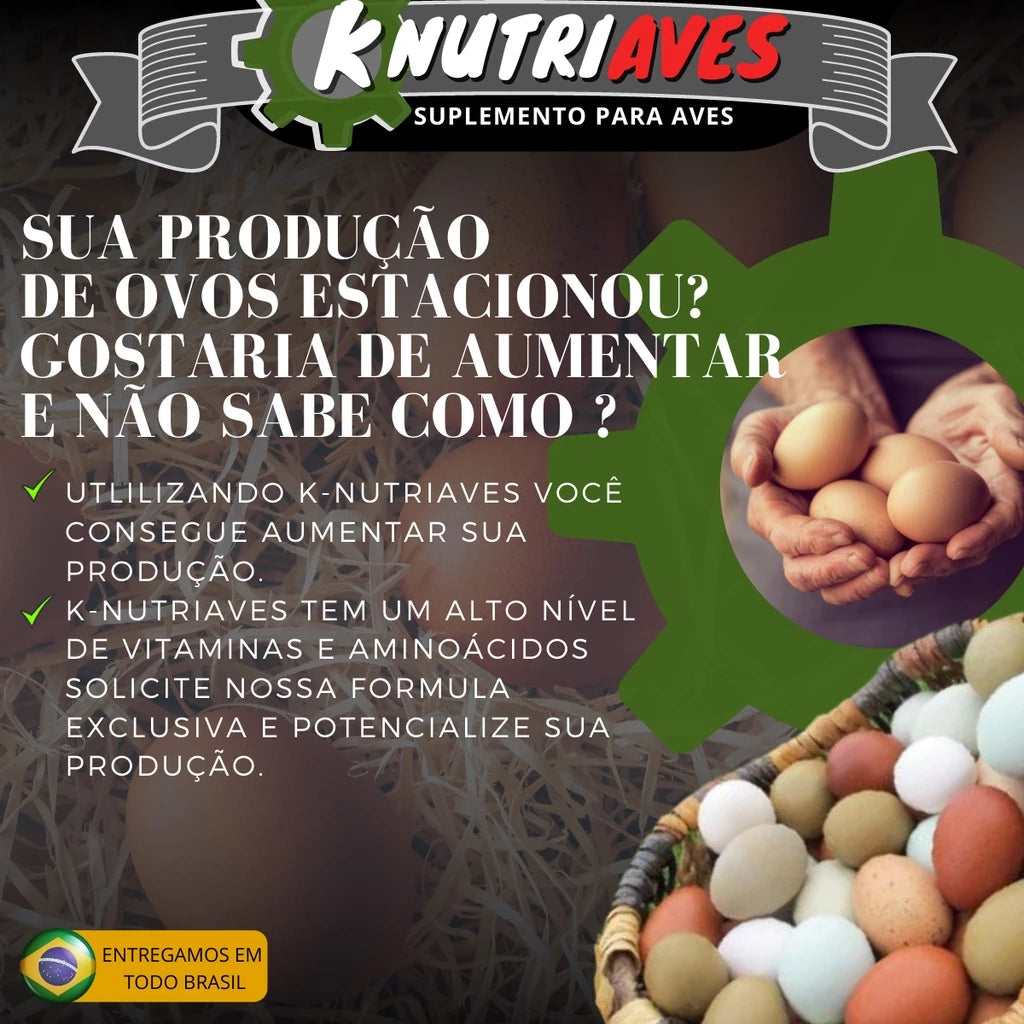K-nutriaves 1kg - Suplemento para Aves Crescimento Engorda Postura.
