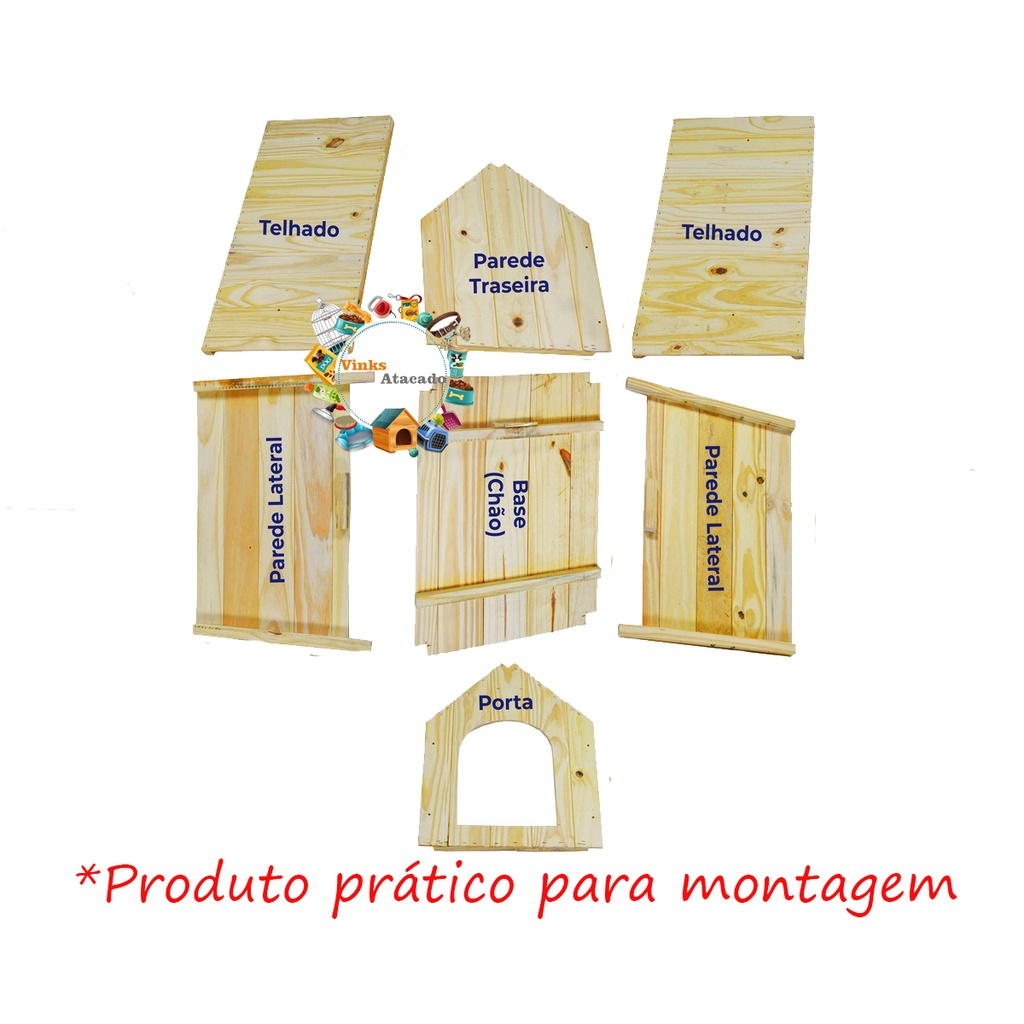Casinha de Madeira N5 Para Cachorro Cães Cão Porte Médio Grande Casa Pet House Número 5 Tamanho 5 Promoção Frete Grátis