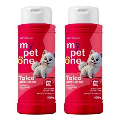 Kit 2 Talco Higiênico Perfumado Para Cães Fêmea Mypetone - 100g