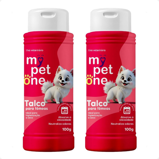 Kit 2 Talco Higiênico Perfumado Para Cães Fêmea Mypetone - 100g