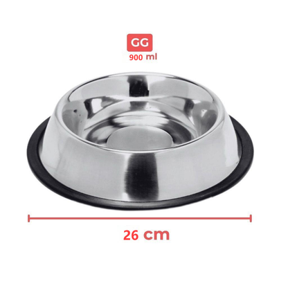 Comedouro E Bebedouro Inox Antiderrapante Para Cães E Gatos - Resistente E Ideal Para Pets De Todos Os Potes - Wyl