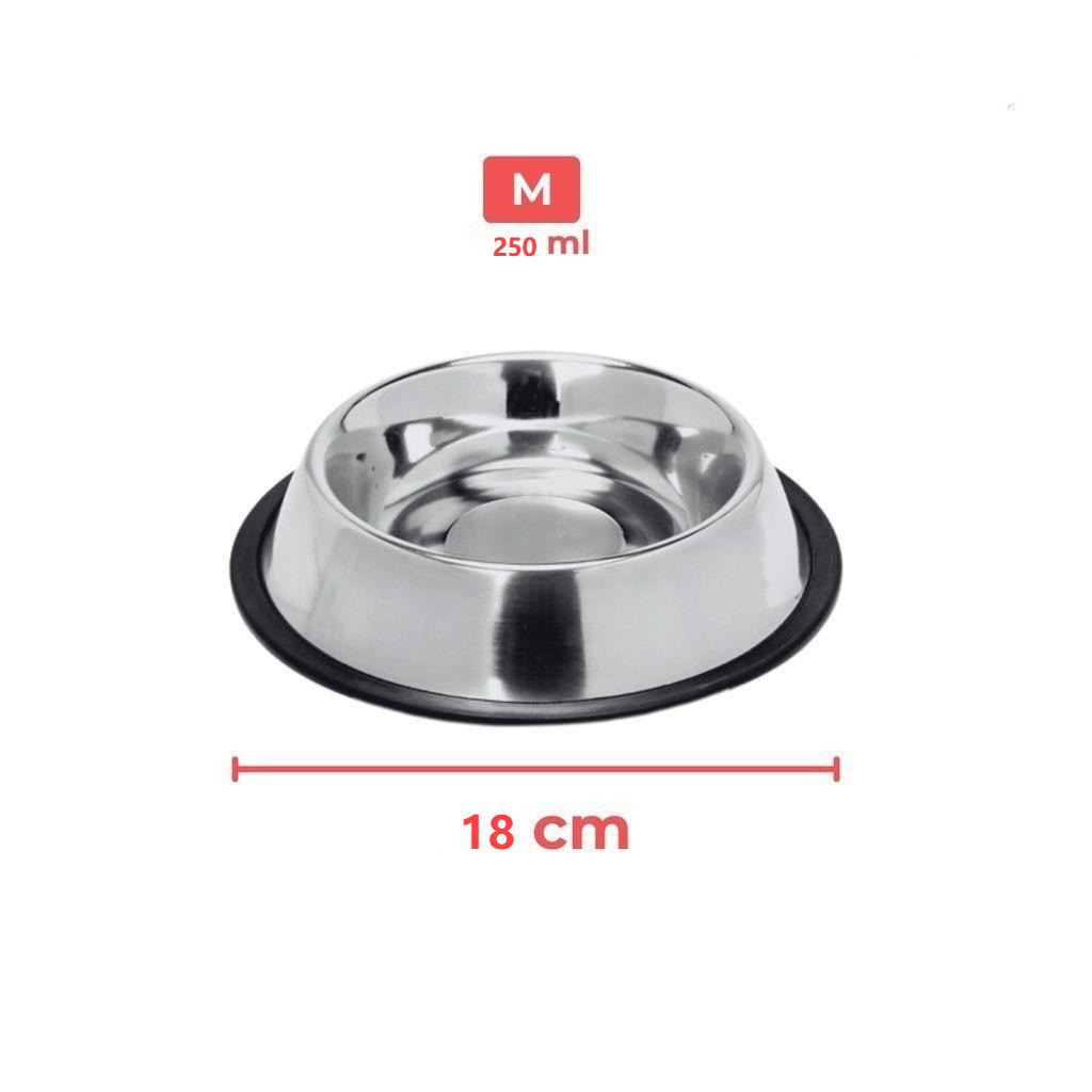 Comedouro E Bebedouro Inox Antiderrapante Para Cães E Gatos - Resistente E Ideal Para Pets De Todos Os Potes - Wyl
