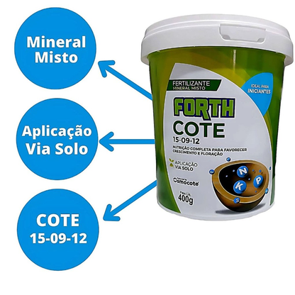 Fertilizante Forth Cote Plus 5M 400g 15-09-12 - Forth Jardim