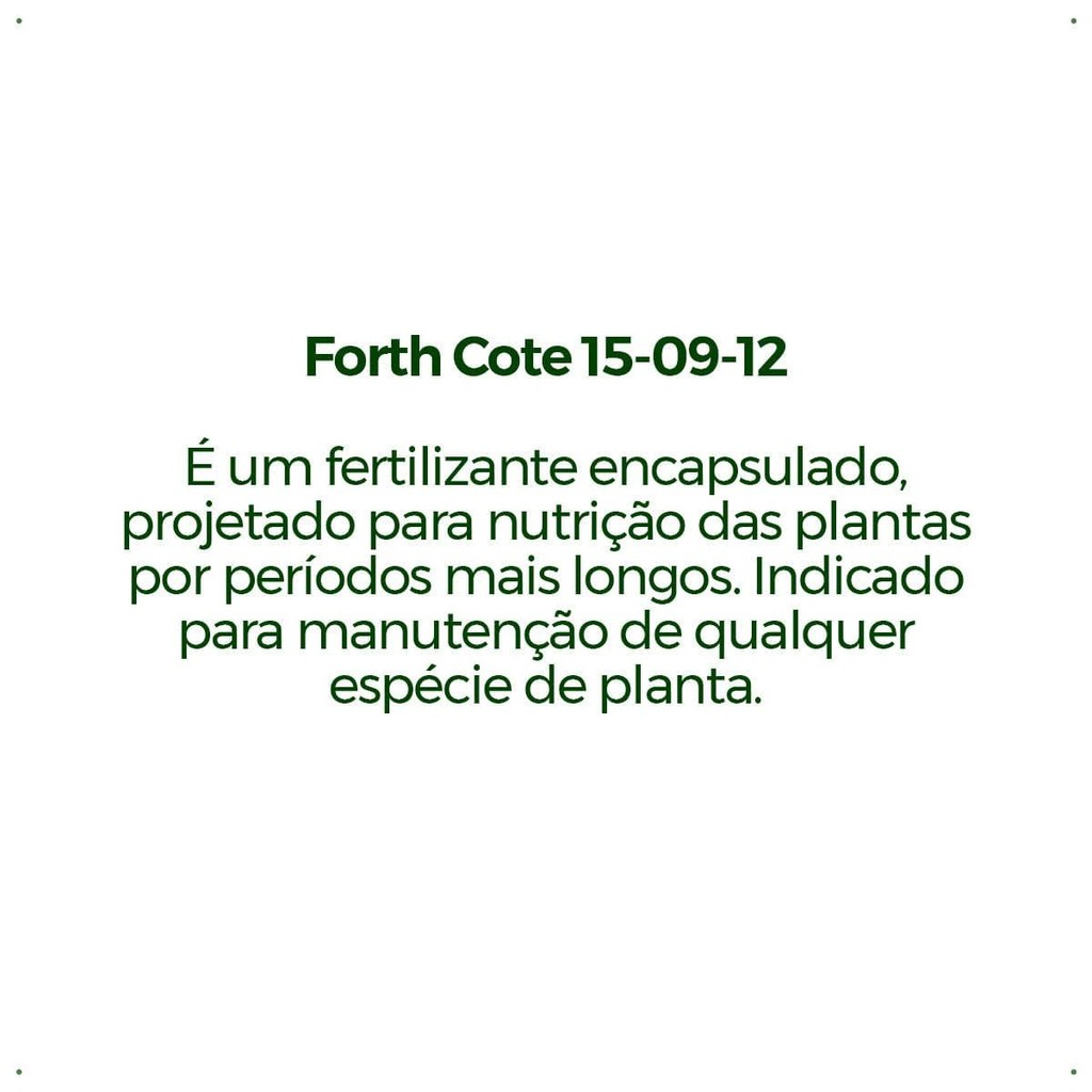 Fertilizante Forth Cote Plus 5M 400g 15-09-12 - Forth Jardim