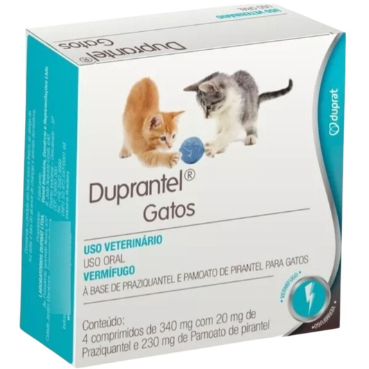 Duprantel Gatos C/4 Comprimidos Vermifugo