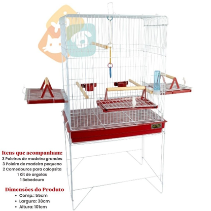 Viveiro Gaiola Calopsita Gaiolas Para Pássaros Aves Triplex Jel Plast Grande (Atenção Dois Modelos No Anúncio)