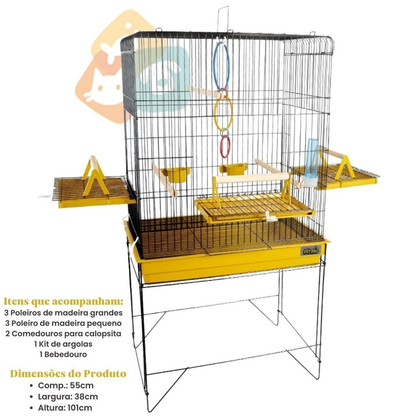 Viveiro Gaiola Calopsita Gaiolas Para Pássaros Aves Triplex Jel Plast Grande (Atenção Dois Modelos No Anúncio)