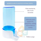 Kit Comedouro automático de sementes 220ml + Bebedouro Automático 200ml - Aves e Calopsitas
