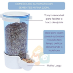 Kit Comedouro automático de sementes 220ml + Bebedouro Automático 200ml - Aves e Calopsitas