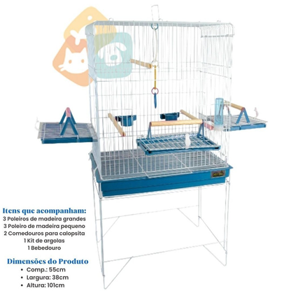 Viveiro Gaiola Calopsita Gaiolas Para Pássaros Aves Triplex Jel Plast Grande (Atenção Dois Modelos No Anúncio)