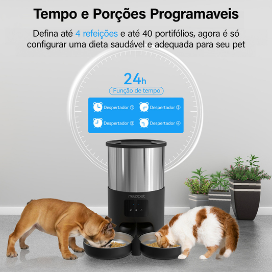 5l Alimentador Comedouro Automático Cães Gatos Pet Programável -Bivolt