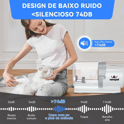 Kit de limpeza para cães 7 em 1 Aspirador de Pelos Pet Animais de estimação com 4 pentes de cabelo aspirador