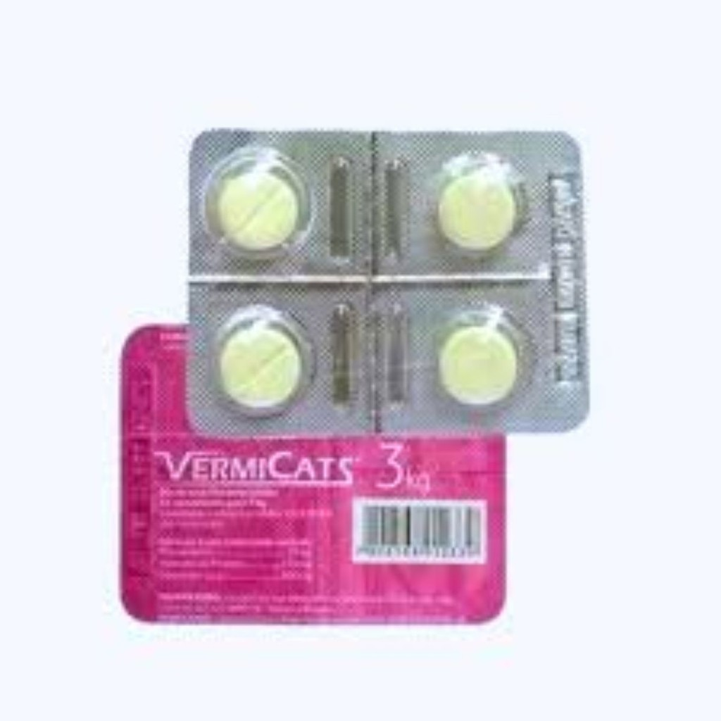 Vermicats 600MG 4 Comprimidos Vermífugo Para Gatos Felinos