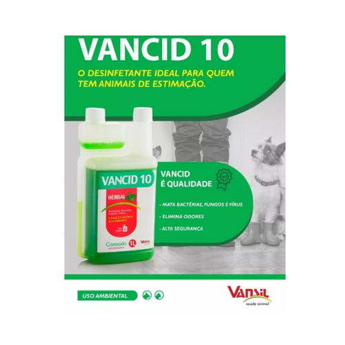02 Desinfetante Bactericida Herbal Vancid 10 1 Litro Vansil