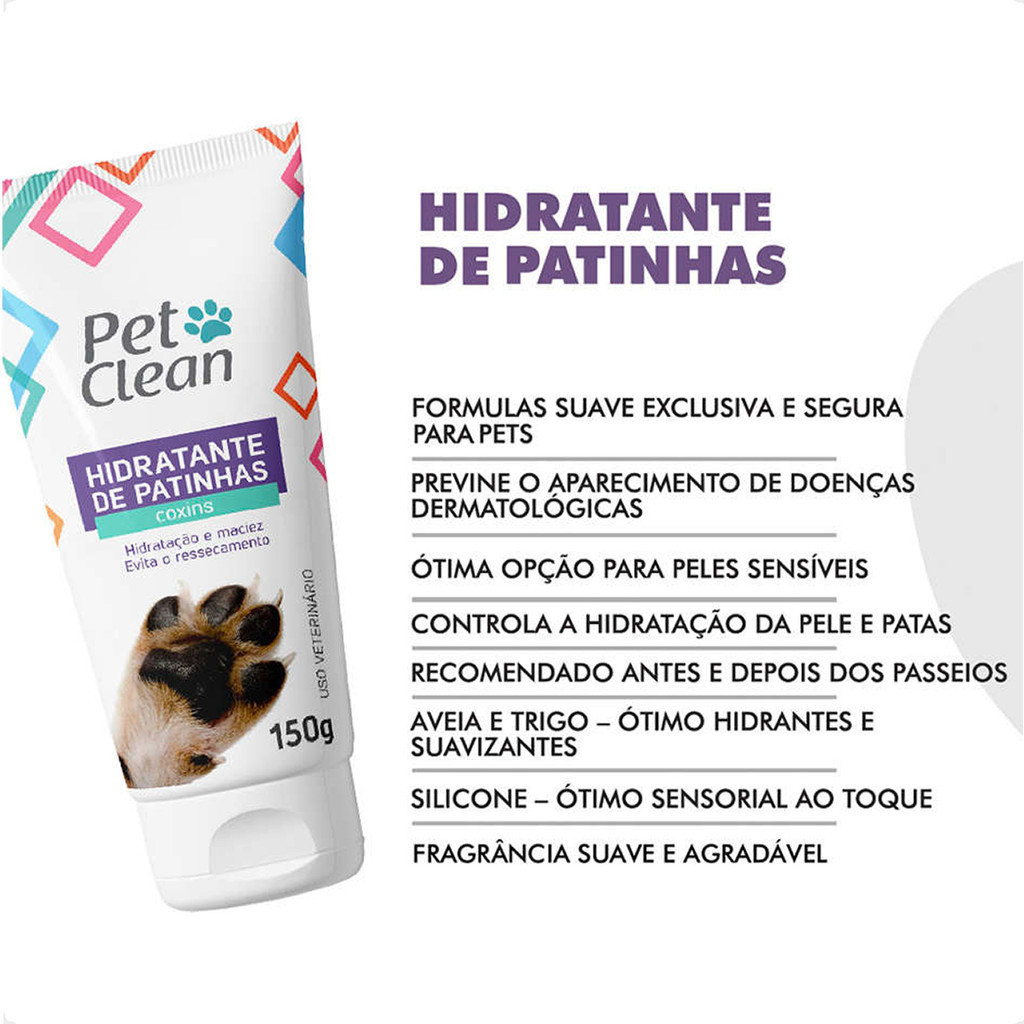 Hidratante de Patinhas Pet Clean Coxins para Cães - 150g