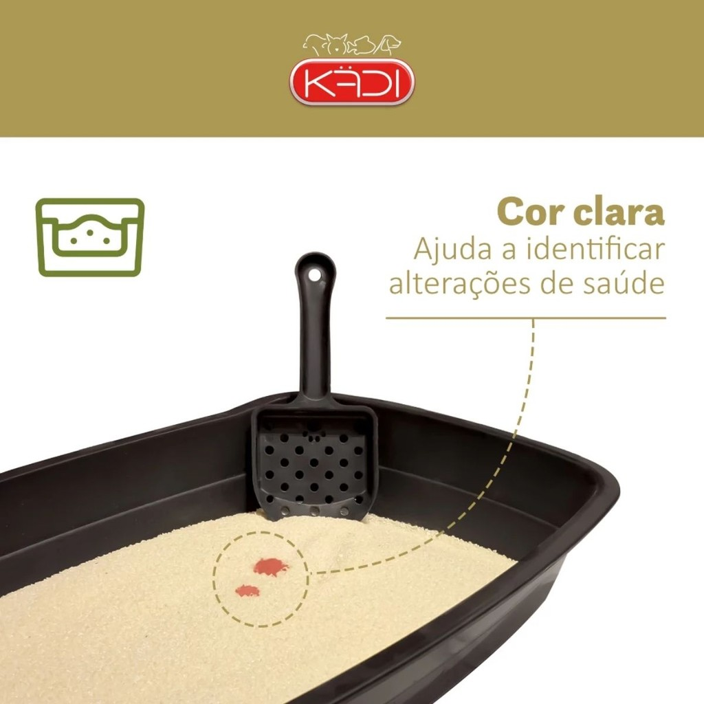 Areia Biodegradável Kadi Grão Misto (fino e grosso) Gato 4kg Milho Mandioca Cat Gatos bio