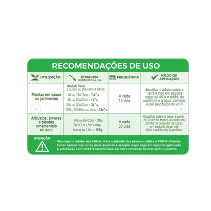 Fertilizante Adubo Mineral Forth Jardim Concentrado 400g