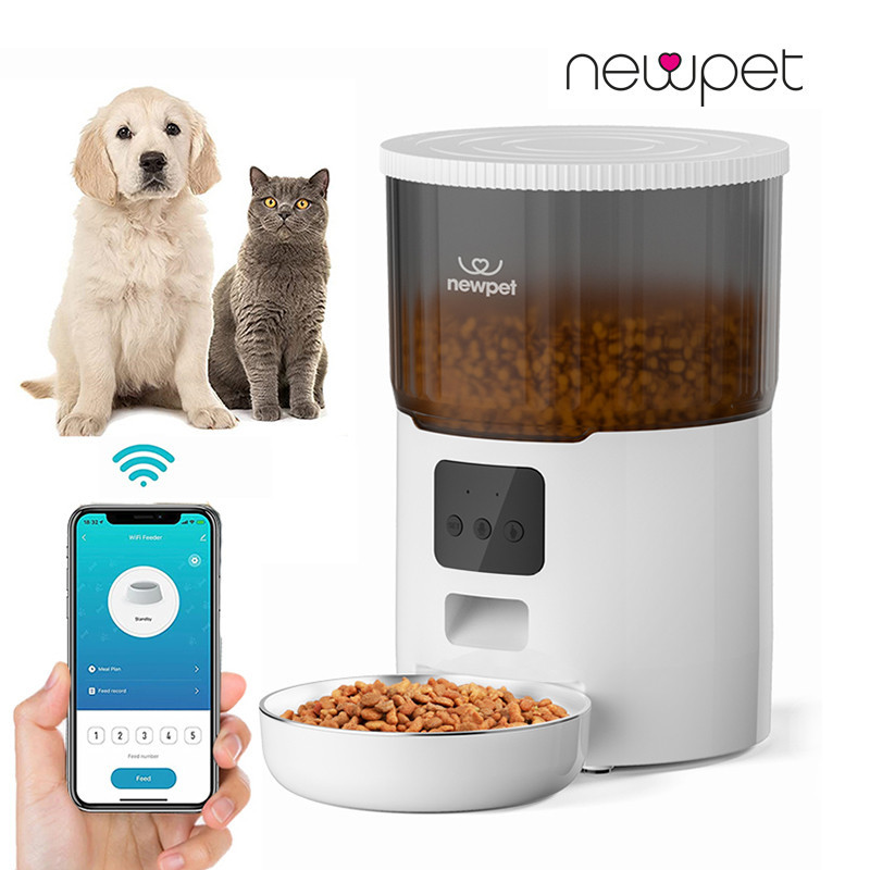 Alimentador Pet Tigela De Aço 4L Inteligente Automático Wi-Fi App Dispensador De Comida Para Gatos E Cachorros