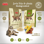 Areia Biodegradável Kadi Grão Misto (fino e grosso) Gato 4kg Milho Mandioca Cat Gatos bio