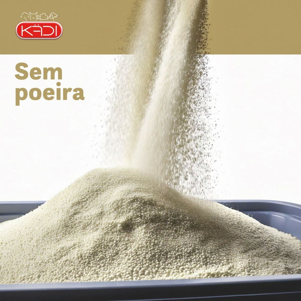 Areia Biodegradável Kadi Grão Misto (fino e grosso) Gato 4kg Milho Mandioca Cat Gatos bio