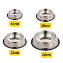Comedouro Pote Comida Ração Água Pet Cães Gatos Vasilha Inox Antiderrapante